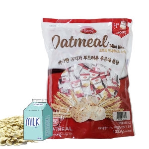 리치  식품 오트밀 미니바이트 1kg 개별포장 약 400개 귀리스낵