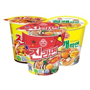 오뚜기  진라면매운맛컵6개 + 참깨라면컵6개 + 진짬뽕컵6개