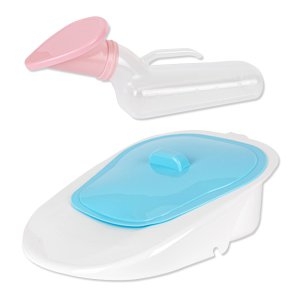 현대 신형 소변기 여성용+신형 좌변기 세트 화장실 소변통 병원 환자 간병 이동형