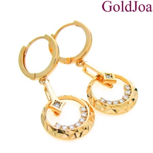 골드조아  럭셔리 세련된 원터치 큐빅 14k귀걸이 lov-13267e