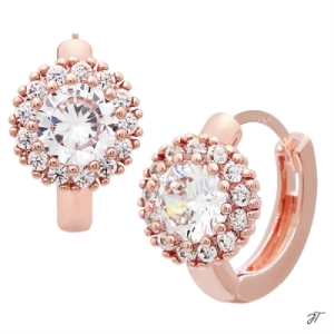 미니아트  14K 골드필드 핀 큐빅 플라워 원터치 링 귀걸이 8539108