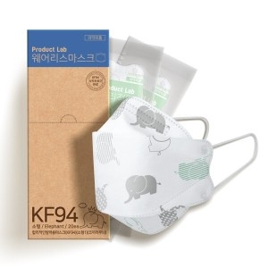 프로덕트랩 합리적인마스크 KF94마스크 소형 인쇄 코끼리 100매 국내산