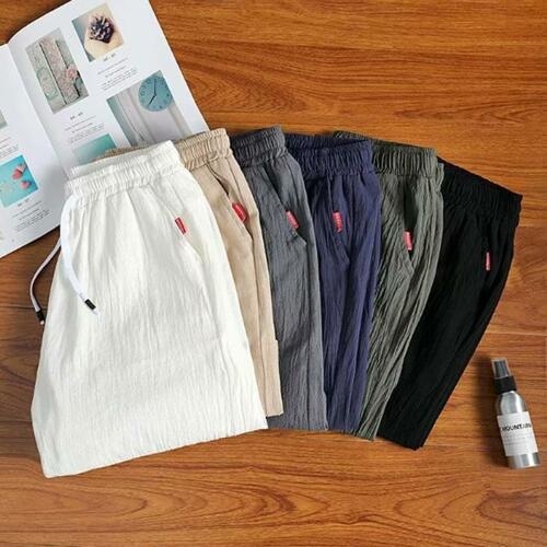 슈썸 남성 허리밴딩 면 린넨 반바지 DHH A40