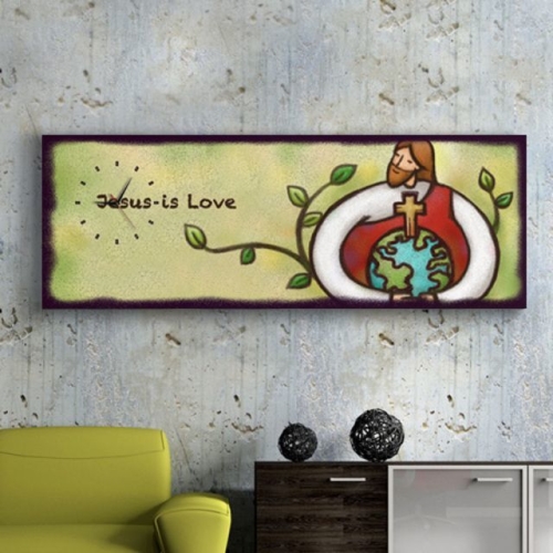 꾸밈  iy759-주님의사랑대형노프레임시계