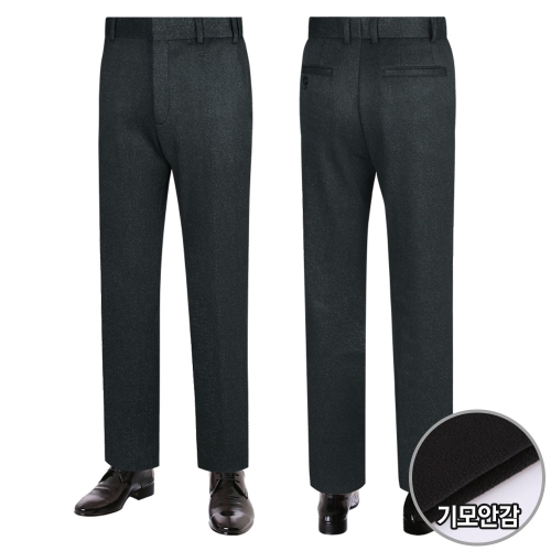 파파브로 남성 겨울 노턱 일자 밴딩 스판 기모 정장 팬츠 바지 SY SPK 805 검정