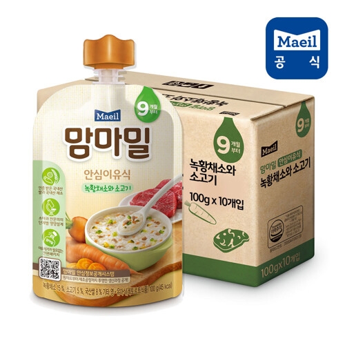 매일유업 맘마밀 안심이유식 녹황채소와 소고기 100g