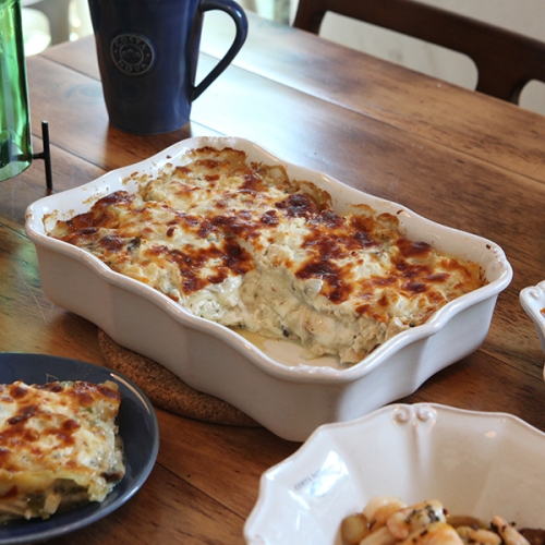 코스타노바 바로코 화이트 30cm 직사각오븐접시