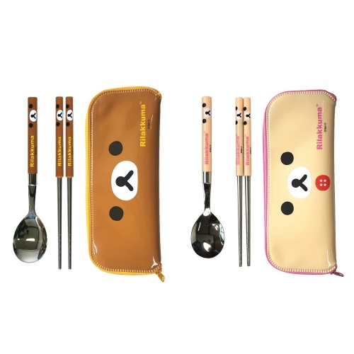 엠제이씨 리락쿠마 슬림 수저케이스세트 브라운