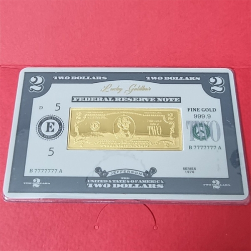피주얼리  프레스 골드바 2달러 지폐 1g