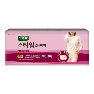 디펜드 스타일 언더웨어 파워 여성용 대형 16개