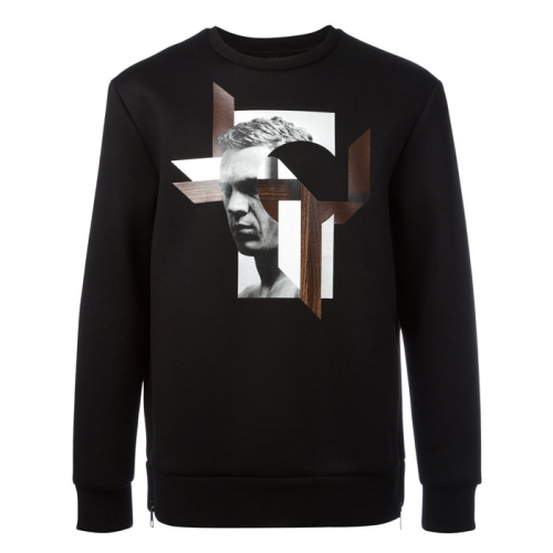 닐바렛 닐바렛 스티브맥퀸 프린팅 맨투맨 블랙  BJS233S E556S 1802