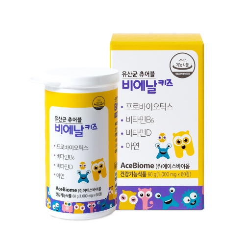 서흥 유산균 츄어블 비에날 키즈 1000mg 60정