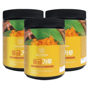 헬로우그린 진도산 A급 프리미엄 울금 분말 가루 300gX3 통 총900g