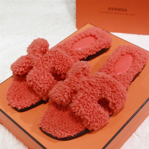 에르메스 선물용풀셋 오란 ORAN 양털 샌들 슬리퍼 오렌지