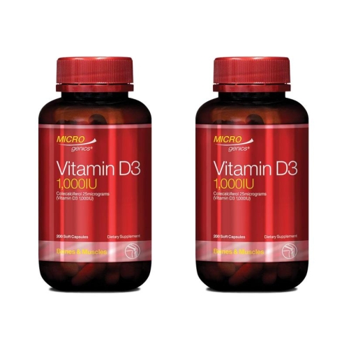 마이크로제닉스 비타민 D3 1000IU Vitamin D3 Microgenics 200소프트캡슐 2팩