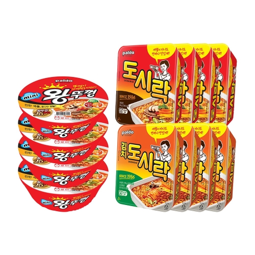 농심  미니왕뚜껑4개 + 도시락4개 + 김치도시락4개
