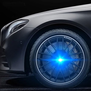 LED 기아 무회전 스피닝 휠캡 (블루) 58mm