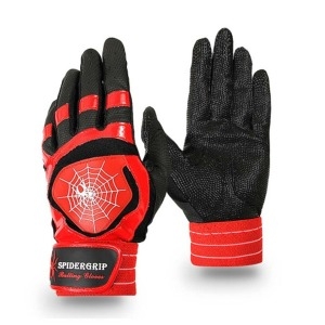 스파이더  야구장갑 배팅장갑 합피 블랙레드