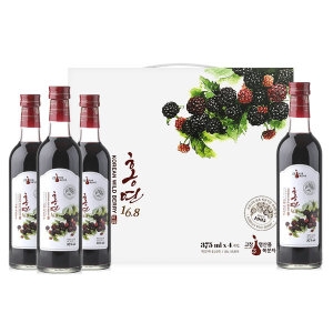 고창명산품복분자주 고창 명산품 고창 복분자주 홍연 세트 16.8도 375 x 4