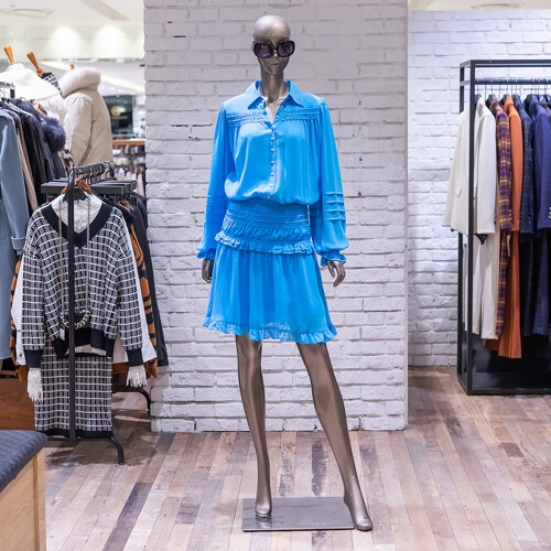 제시뉴욕 여성 카라넥 쉬폰 원피스_JB15NSOP5250