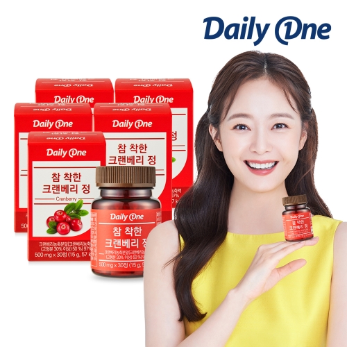 데일리원 참 착한 크랜베리 정 요로건강 여성 영양제 5통