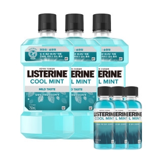 존슨앤존슨 리스테린 쿨민트 마일드 750ml 3개 + 100ml 2개