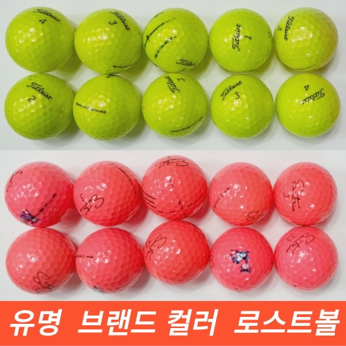 타이틀리스트  골프 유명 브랜드 컬러 유광 무광 형광색 흰색 로스트 골프 볼 공 10알