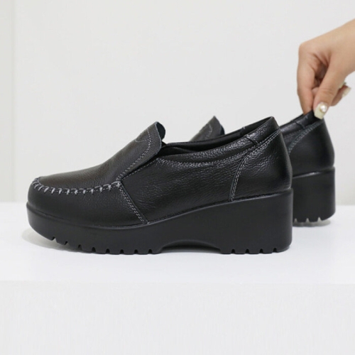 제이슈 소가죽 진짜대박 통굽 슬립온 5cm