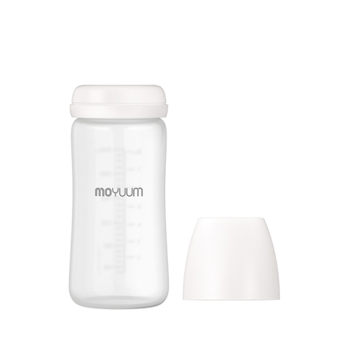 모윰 실리콘 코팅 유리 젖병 240ml (노꼭지)