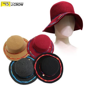 제이크로우  여성 뜨개실 포인트 울 와이어 챙모자 (JCC17F-KNWW03)