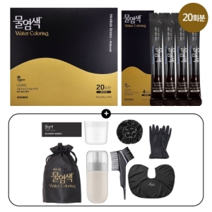 씨드비 홈쇼핑 동일구성 물염색 비건 새치 염색약 미디엄 다크 브라운 20회분