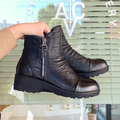 제이슈 소가죽 기모안감 루치 앵클부츠 4cm