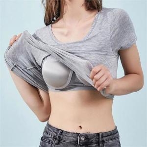 오노마 ONM 노브라 티셔츠 내장 캡 모달 스판 티 잠옷 홈웨어 S8947782