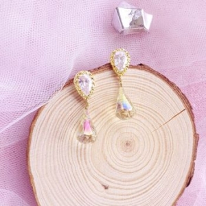 쥬아나윤  물방울 크리스탈 미니 드롭 귀걸이 30848731