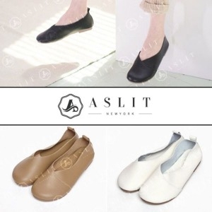 애슬릿 둥근코 브이라인 플랫 로퍼