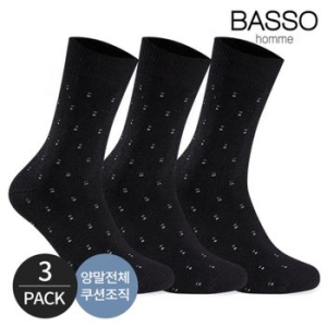 바쏘 남성 투도트 캐주얼 신사 방한 양말 3P_BK 32325404