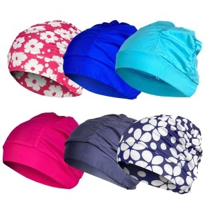 모아  아쿠아로빅 수모 스파수모 주름 스판 수영모자