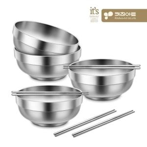 키친아트 스텐 이중 면기 + 젓가락 4P 세트