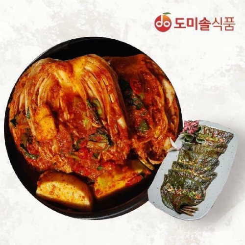 도미솔식품 사랑채 포기김치 3kg + 깻잎김치 1kg