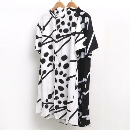 아이우먼 빅사이즈사랑해요 5501L106 달마시안 롱 남방 WC