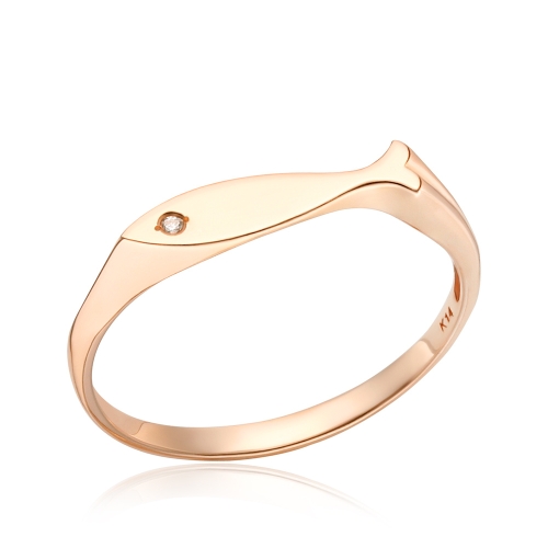 비앤비골드  14K 심플 슬릿 물고기 반지 NPR28501