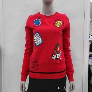 까스텔바작  여성 아트웍 패치 스웨터 (BG0SSW502-RE)