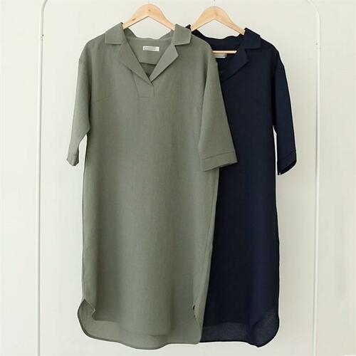 아이우먼 빅사이즈사랑해요 E044L103 예나언발7부롱원피스 DB