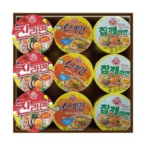 오뚜기  진라면매운맛컵3개 + 스낵면컵3개 + 참깨라면컵3개