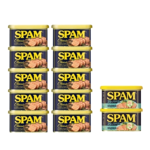 CJ제일제당  스팸 클래식 200g 10개 + 스팸 25% 라이트 200g 2개