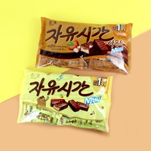 해태제과  자유시간 미니 오리지널1봉+아몬드1봉 /초코바 간식