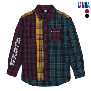 NBA-KIDS KIDS 미네소타 팀버울브스 블럭체크 셔츠 K191SH001P