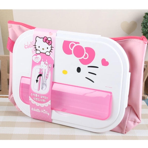 헬로키티 올인원 가방수저통 식판세트