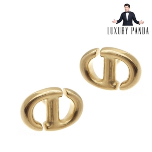 크리스찬디올  CD NAVY 스터드 귀걸이 골드 피니시 메탈 E1594CDNMT_D300