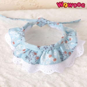 얼그레이엔터테인먼트 와우도그 애견 스카프 플로랄 레이스-블루